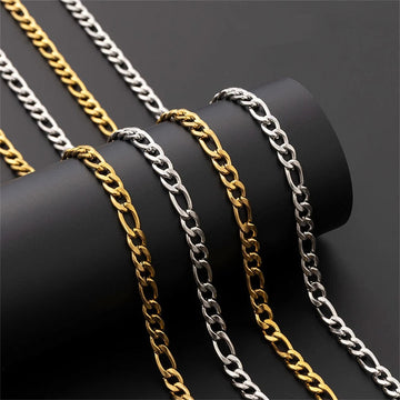 AIDASE  -  6 mm Stainless Steel Men Figaro Chain Necklace Silver Color Basic Chain Necklace For Women Hip Hop Jewelry Party Accessories aidase-shop